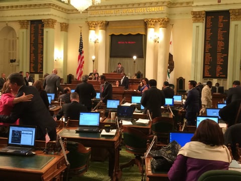 The California state Assembly adjourns for its interim recess early Saturday morning.