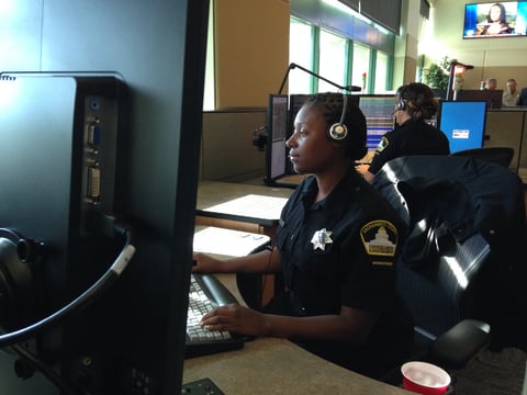 Sacramento Sheriff's dispatcher, Tamika Wright, works at the new facilities. 