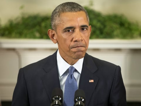 President Obama pauses as he speaks about Afghanistan on Thursday in the Roosevelt Room of the White House.