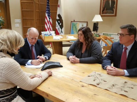 Gov. Jerry Brown gets an update on the San Bernardino shooting on Wednesday, Dec. 2, 2015.