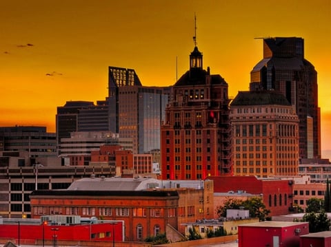 The skyline of Sacramento. 