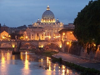 St. Peter's & River at night