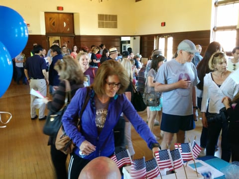 Democrats cast ballots on Sunday to choose delegates for Hillary Clinton.