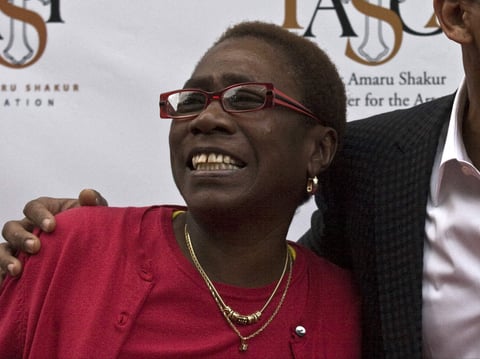 Afeni Shakur and Mike Epps are seen on the red carpet at the Tupac Shakur 40th Birthday Concert Celebration on Thursday, June 16, 2011, in Atlanta, Ga. Shakur was killed on Sept. 7, 1996.
