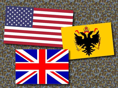 The American, Austro-Hungarian & British Flags