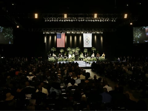 Sen. Orrin Hatch, R-Utah speaks during Muhammad Ali's memorial service, Friday, June 10, 2016, in Louisville, Ky. 
