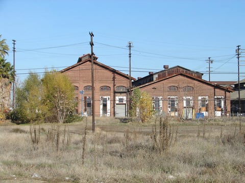 The old shops, shown here in 2013, would some day be part of a museum/retail complex according to plans for the Railyards development.