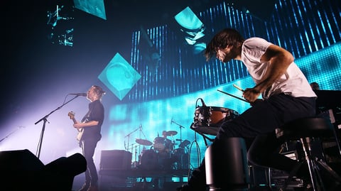 Thom Yorke, Phil Selway and Jonny Greenwood performing live in Sydney. Radiohead just released a new album,  A Moon Shaped Pool.