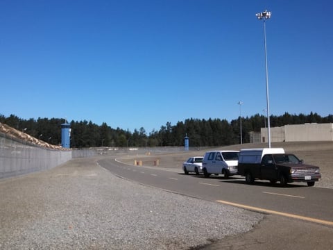 Fence and guard tower at Pelican Bay State Prison.