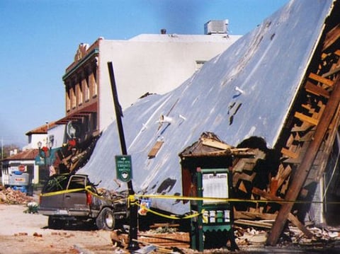 A scene from the Paso Robles earthquake in December, 2003.