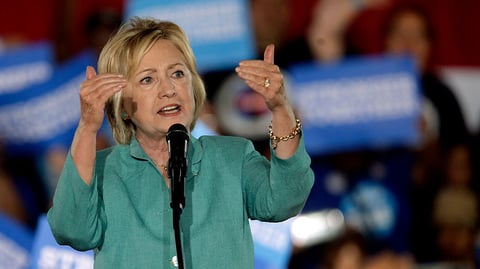 Democratic presidential nominee Hillary Clinton speaks to supporters about her plans for the economy and job creation during a rally at the International Brotherhood of Electrical Workers in Las Vegas last week.