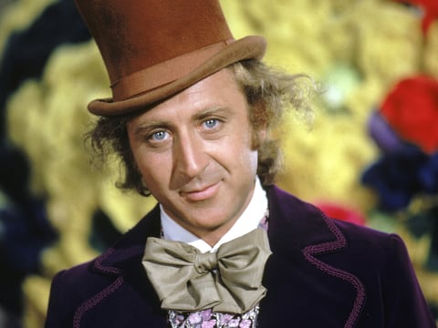 Actor Gene Wilder as Willy Wonka in Willy Wonka & The Chocolate Factory in 1971. Wilder died Monday at 83.