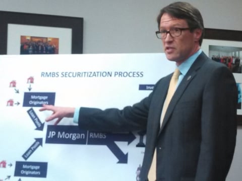 US Attorney Benjamin Wagner explains how JP Morgan Chase bank sold mortgages securities to investors. 