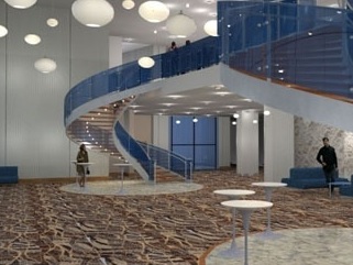 Artists rendering of a remodeled Sacramento Community Center Theater lobby 
