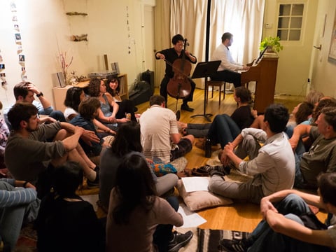 Groupmuse concerts bring musicians into homes for intimate performances April 4, 2017. Andrew Nixon / Capital Public Radio