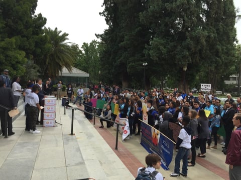Students and advocates for after-school programs rally at the California state Capitol on Tuesday, May 16, 2017. They're calling for the state's first funding increase in a decade.