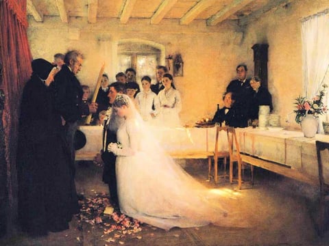 "Blessing of the Young Couple Before Marriage," by Pascal Dagnan-Bouveret (1880-81)