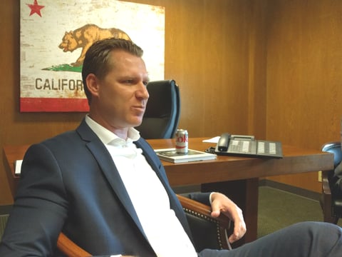 August 21, 2017 -- Republican Assembly leader Chad Mayes speaks in his office before his colleagues vote on whether to retain him.