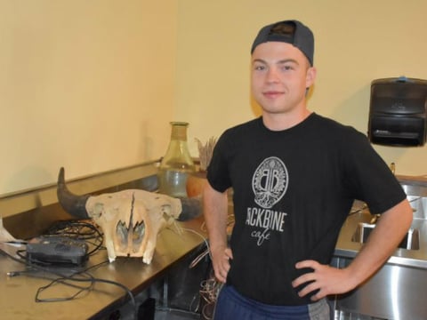 Joey Woolston runs the kitchen at Backbone Cafe, a new restaurant in downtown Sacramento focusing on specialized diets and offering everything from vegan entrees to hot cups of bone broth.
