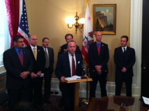 Senate President pro Tem Darrell Steinberg (D-Sacramento) discusses his proposal to help reduce the reoffender rate for mentally ill criminals in Sacramento Thursday.
