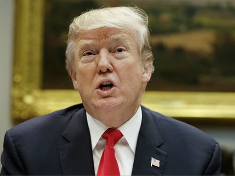 President Donald Trump speaks before hosting a lunch with Senate Republicans in the Roosevelt Room of the White House, Tuesday, Dec. 5, 2017, in Washington.