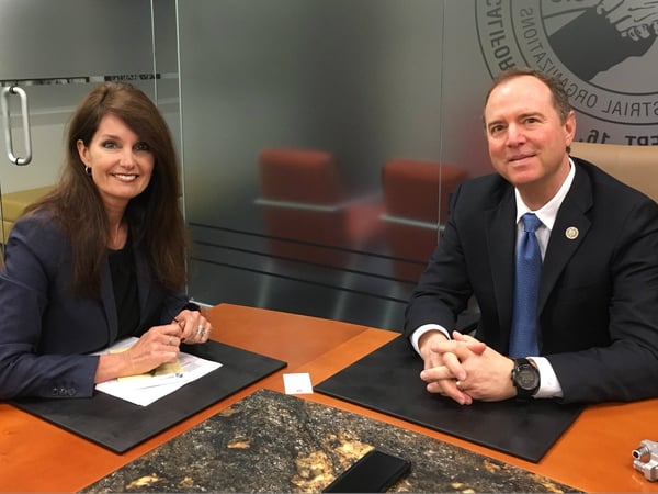 Insight's Beth Ruyak speaking with Rep. Adam Schiff Feb. 20, 2018.