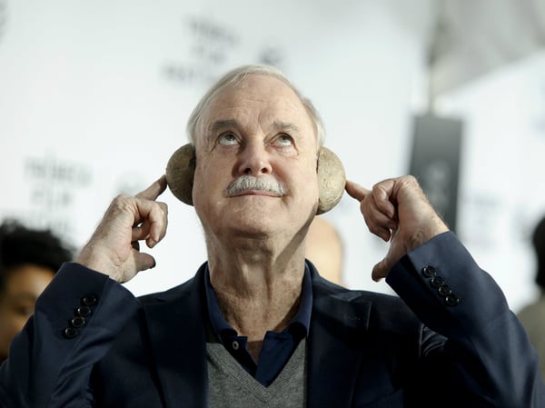 John Cleese attends a special Tribeca Film Festival screening of "Monty Python and the Holy Grail" at the Beacon Theatre on Friday, April 24, 2015, in New York. 