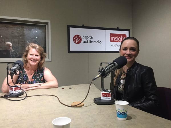 Mary Kimball (left) with Center for Land Based Learning and Jennifer Reason (right) with the Reconciliation Singers Voices of Peace join Insight to discuss RSVP's spring concert series.
