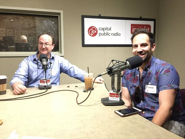 Christopher Cooks, artistic director and producer, and Jacob Gutierrez-Montoya, director and choreographer, from Green Valley Theatre Company's production of “A Chorus Line.”