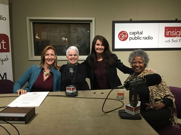 916 Day organizers Laura Hansen, Joan Marie and Pauline Haynes (left to right) joined Beth Ruyak in the Insight studio.
