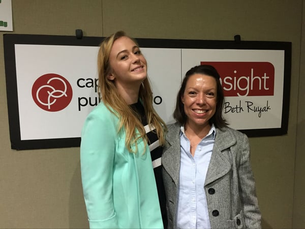 Journey of Hope Coordinator Karen Hinson (left) and Sacramento County Health Educator Chantal Allen Jarrell (right) talk about the upcoming Journey of Hope art exhibition.