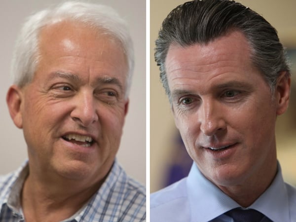 Gubernatorial candidates Republican John Cox and Democrat Gavin Newsom.