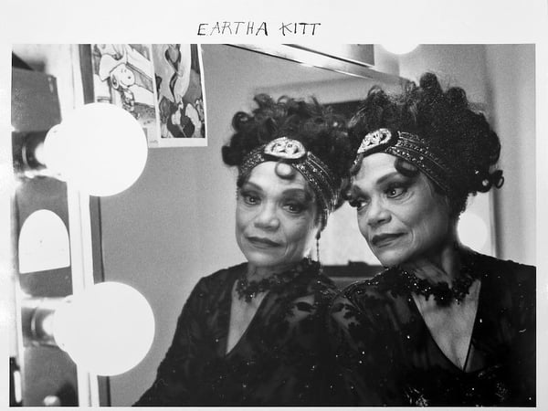 A photo of Eartha Kitt taken by Duane Michals in 2008.