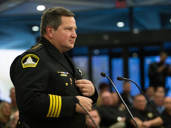 Sacramento County Sheriff Scott Jones speaks at a Board of Supervisors meeting in December 2018.