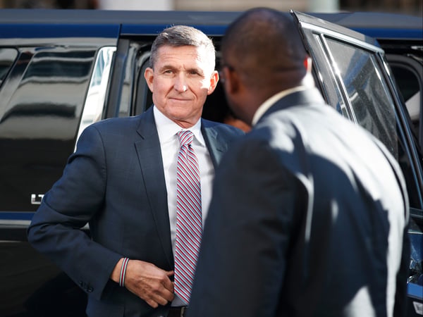 President Donald Trump's former National Security Advisor Michael Flynn arrives at federal court in Washington, Tuesday, Dec. 18, 2018.