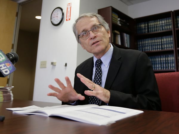 In this Nov. 19, 2014, file photo, legislative analyst Mac Taylor speaks about California's budget during a news conference in Sacramento, Calif. Taylor is retiring after four decades on the job.