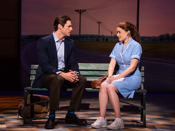 Steven Good and Christine Dwyer in the Broadway On Tour presentation of WAITRESS at the Sacramento Community Center Theater. The show runs from Dec. 27, 2018 – Jan. 5, 2019.
