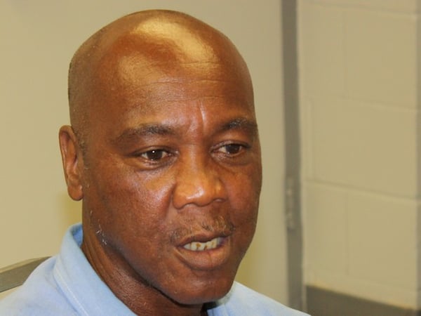 Oscar Grant Jr., father of Oscar Grant, in KALW's radio lab at Solano State Prison in Vacaville.