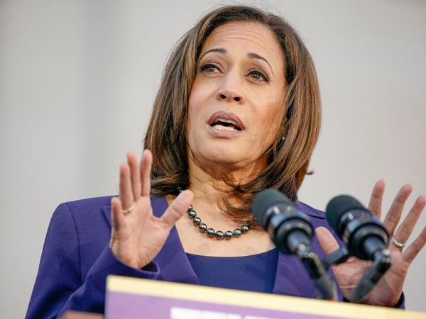 Democratic Sen. Kamala Harris, of California, speaks as she formally launches her presidential campaign at a rally in her hometown of Oakland, Calif., Sunday, Jan. 27, 2019.