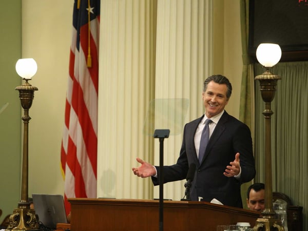California Gov. Gavin Newsom delivers his first State of the State address.