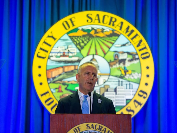 Mayor Darrell Steinberg at the State of the City address in Meadowview on Feb. 19, 2019.