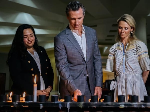Assemblymember Wendy Carrillo, left, with Gov. Gavin Newsom and First Partner Jennifer Siebel Newsom in El Salvador on April 7.