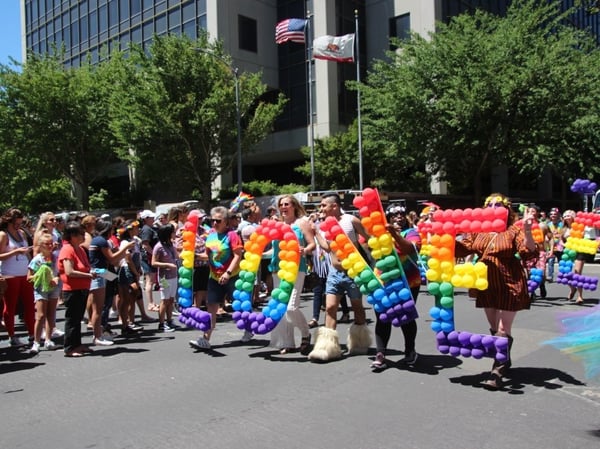 Marchers at a past Sacramento Pride parade