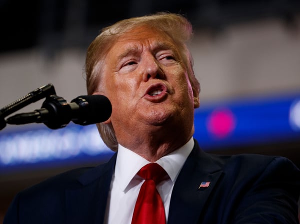 President Donald Trump speaks during a campaign rally at the Santa Ana Star Center, Monday, Sept. 16, 2019, in Rio Rancho, N.M.