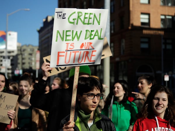 Students march to Market Street during a protest against climate change Friday, March 15, 2019, in San Francisco.
