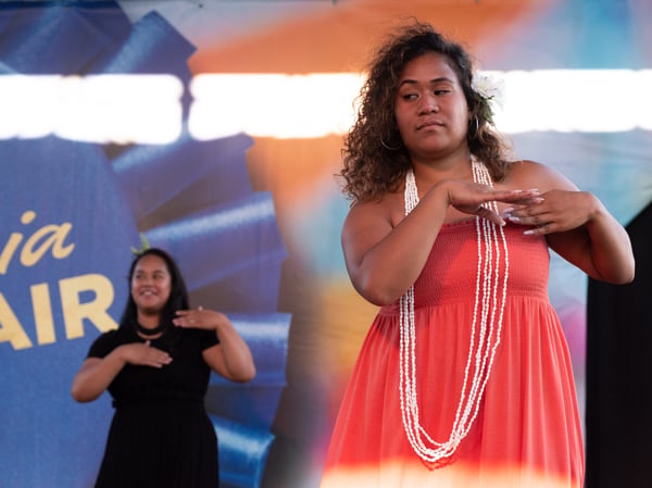 Polynesian dancers at the 2019 California State Fair.