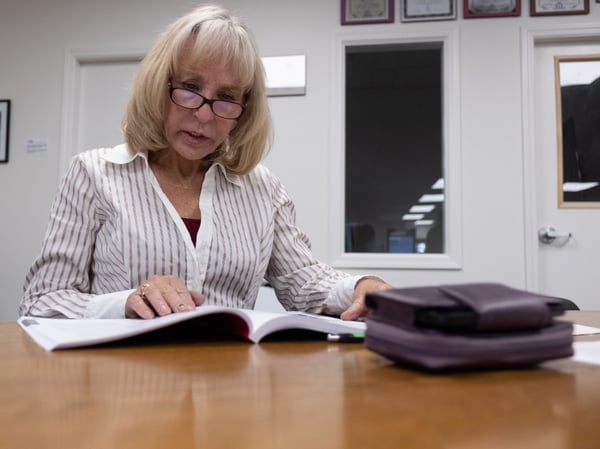 Tammy Montgomery looks up classes to take herself during downtime at the Amador College Connect tutoring center. She is a tutor available for the Amador County remote certificate program.