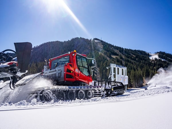 Grooming the snow at Mt. Rose ski area