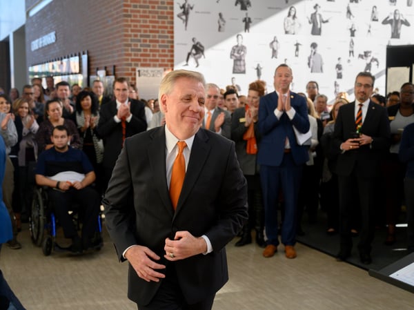 Chris Callahan was introduced as the new president of University of the Pacific Thursday, Nov. 21, 2019.