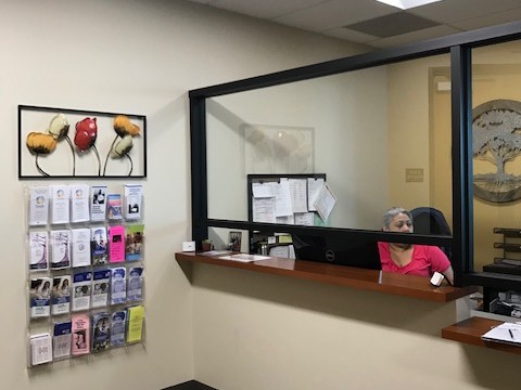 The front desk at the Sacramento Regional Family Justice Center